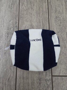 Lancôme Striped Terry Cosmetic Bag Navy White One Size